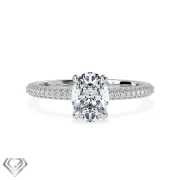 Hidden Halo oval lab diamond cut stone