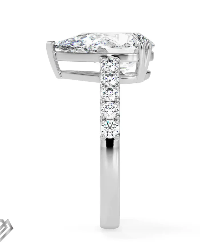 Lady Gaga lab diamond ring pear cut stone