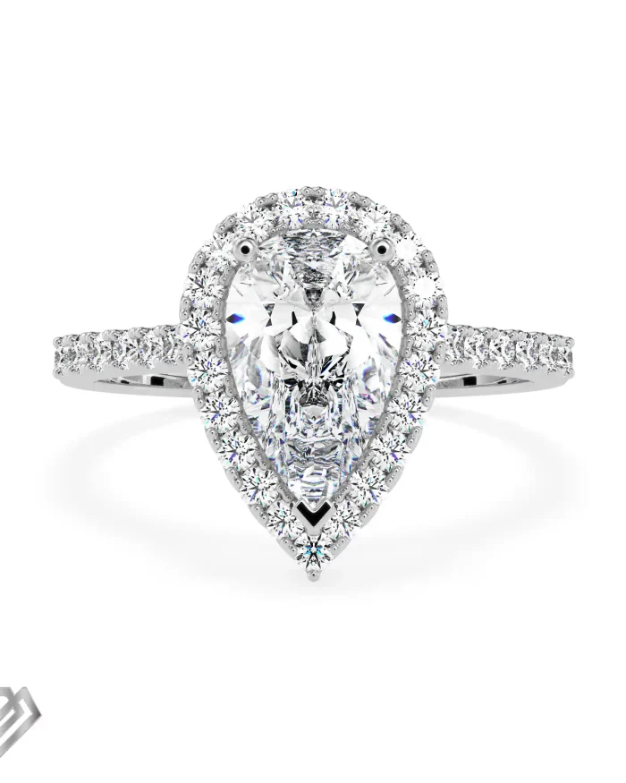Miley Cyrus lab diamond ring pear cut stone