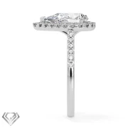 Miley Cyrus moissanite ring pear cut stone