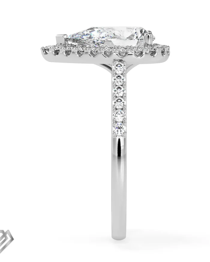 Miley Cyrus lab diamond ring pear cut stone