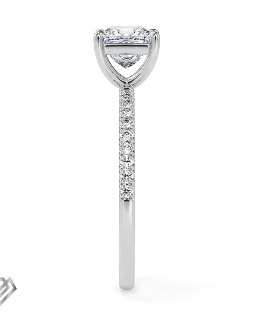 Pave moissanite ring princess cut stone 20 rbc