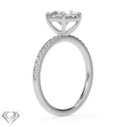 Pave lab diamond ring princess cut stone 20 rbc