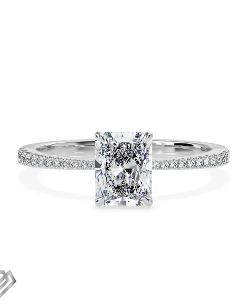 Pave lab diamond ring princess cut stone 28 rbc