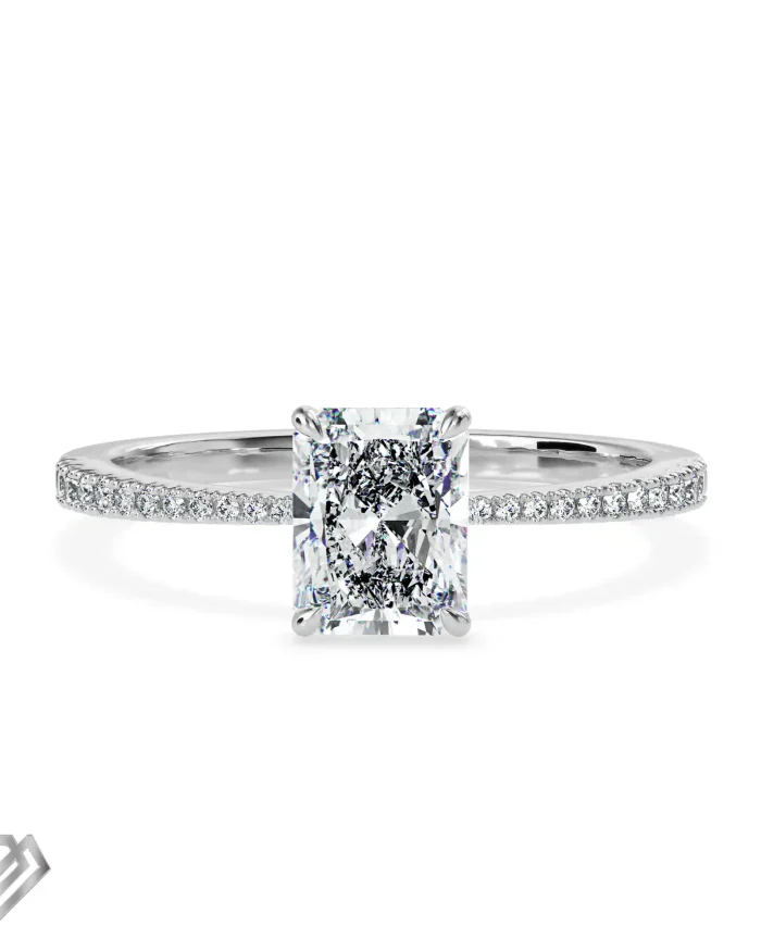 Pave lab diamond ring princess cut stone 28 rbc