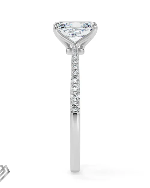 Pave lab diamond ring princess cut stone 28 rbc