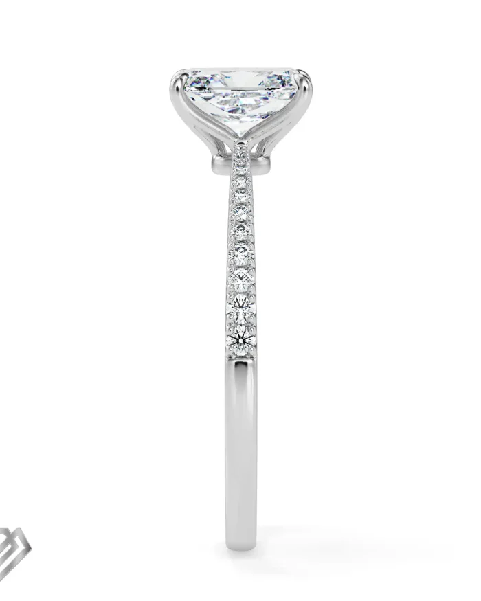 Pave lab diamond ring princess cut stone 28 rbc