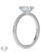 Pave lab diamond ring princess cut stone 28 rbc