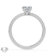 Pave lab diamond ring princess cut stone 28 rbc