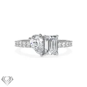 J Lo lab diamond ring radiant and pear cut stone