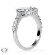 J Lo lab diamond ring radiant and pear cut stone