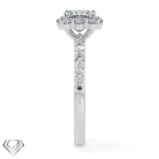 Halo lab diamond ring radiant cut stone