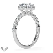 Halo lab diamond ring radiant cut stone