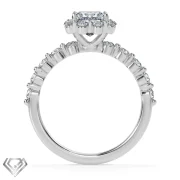 Halo lab diamond ring radiant cut stone