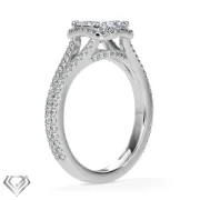 Halo lab diamond ring radiant cut stone 104 rbc