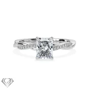 Pave lab diamond ring radiant cut stone