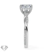 Pave lab diamond ring radiant cut stone