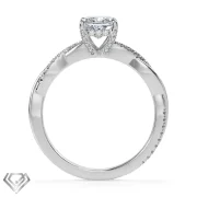 Pave lab diamond ring radiant cut stone