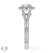 Halo moissanite ring round brilliant cut stone 104 rbc