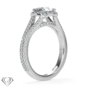 Halo moissanite ring round brilliant cut stone 104 rbc