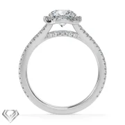 Halo moissanite ring round brilliant cut stone 104 rbc