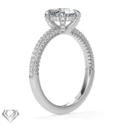 Hidden halo round brillinat lab diamond cut stone