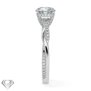 Pave moissanite ring round brilliant stone