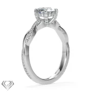 Pave moissanite ring round brilliant stone