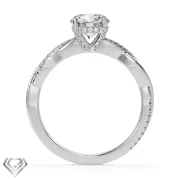 Pave moissanite ring round brilliant stone